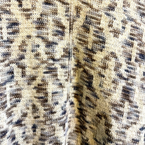 PERUVIAN CONNECTION brown, tan, grey, short sleeve alpaca blend open Sweater - Picture 5 of 5